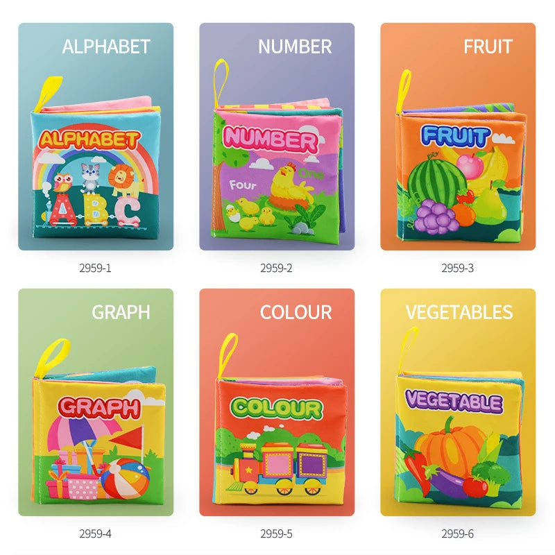 Washable Fabric Books Newborn Baby Educational Puzzle Cloth Book Kids Early Learning Develop Cognize Reading Kidsbook Infant Toy