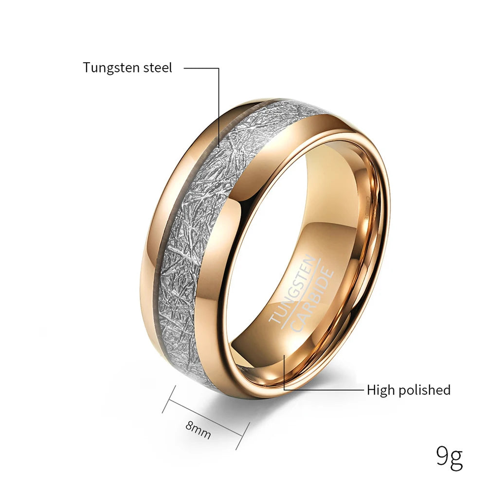 4mm/6mm/8mm Rose Gold Color Tungsten Carbide Rings Men's Wedding Band Engagement Ring