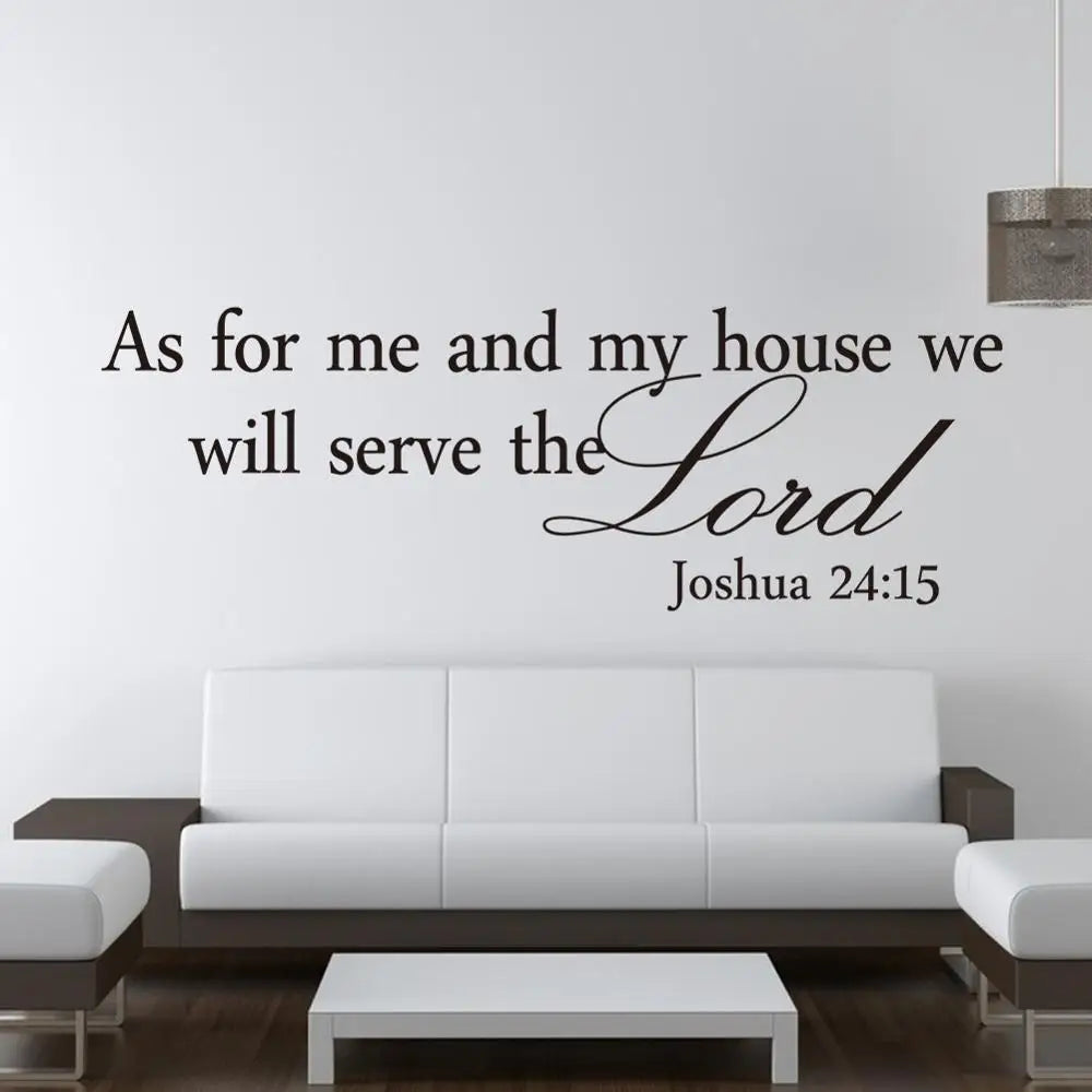 Newest Hot Joshua 24:15 Quote Wall Stickers Bible Verses Lord Decal Removable DIY Room Decor