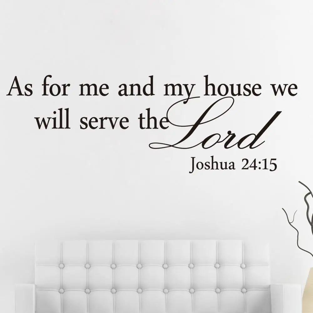 Newest Hot Joshua 24:15 Quote Wall Stickers Bible Verses Lord Decal Removable DIY Room Decor