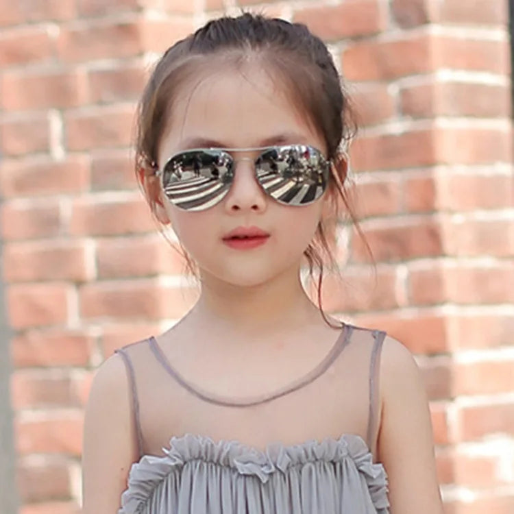 Eco friendlyClassic Aviation sunglasses For Boy And Girl Colorful Mirror Pilot Sun Glasses Children Sunglasses Kids Sunglasses Eyewear