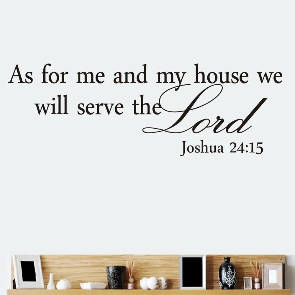 Newest Hot Joshua 24:15 Quote Wall Stickers Bible Verses Lord Decal Removable DIY Room Decor