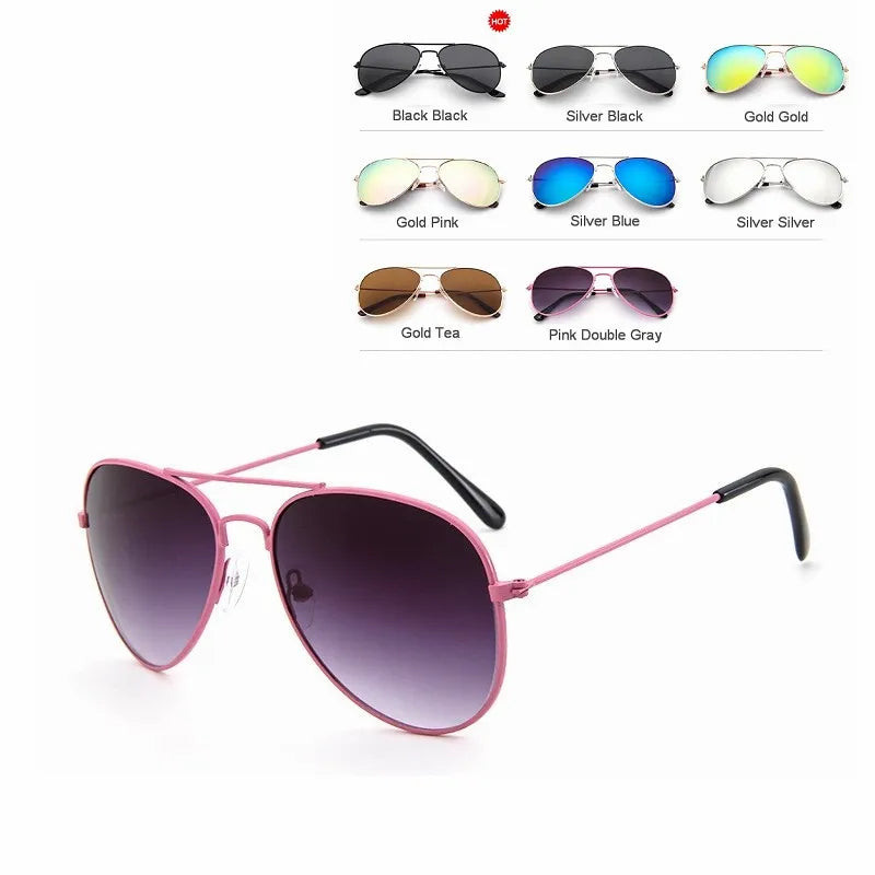 Eco friendlyClassic Aviation sunglasses For Boy And Girl Colorful Mirror Pilot Sun Glasses Children Sunglasses Kids Sunglasses Eyewear