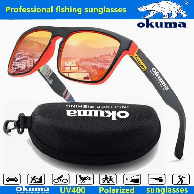 Eco friendlyOkuma polarized sunglasses UV400 for men and women outdoor hunting, fishing, driving bicycles, sunglasses optional box