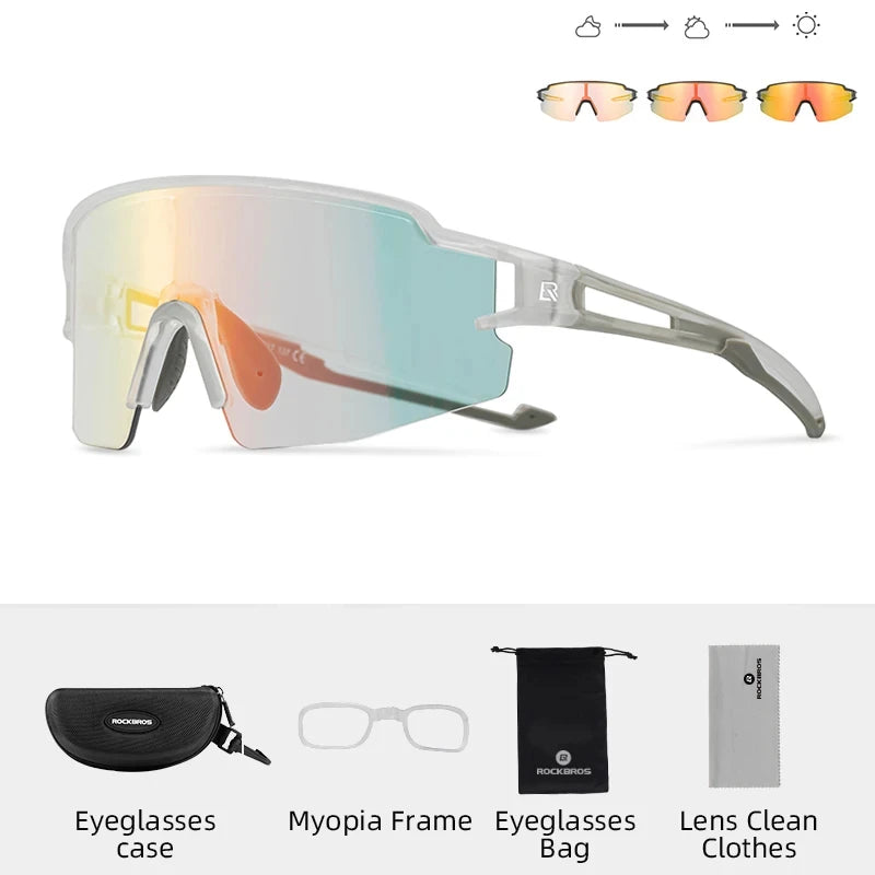 Eco friendlyROCKBROS Cycling Glasses Photochromic Polarized Lens Bike Glasses UV400 Protection Eyewear Sunglasses MTB Road Bicycle Goggles