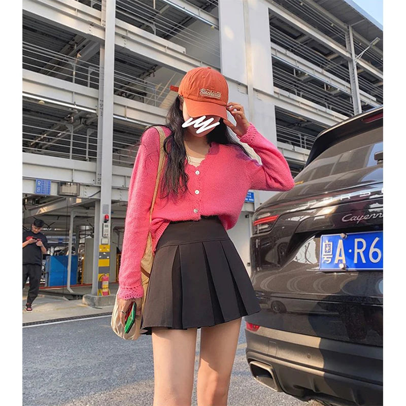 MEXZT Y2K Mini Skirts Women Harajuku Streetwear Black Pleated Skirt Korean Fashion School Uniform Kawaii High Waist A Line Skirt