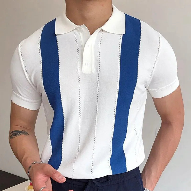 short sleeve polo shirt slim business cardigan streetwear casual tops