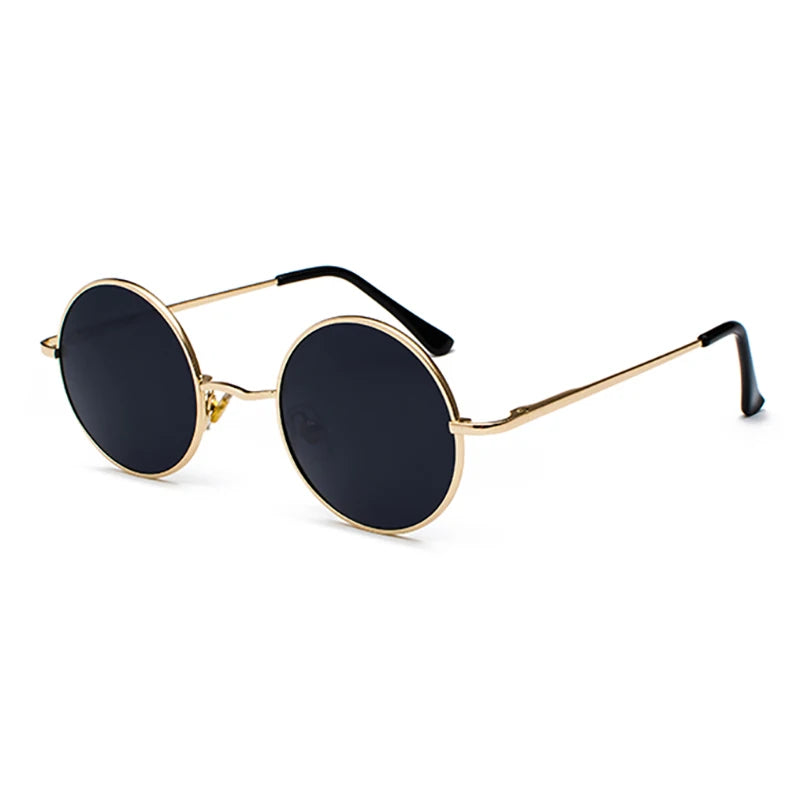 Eco friendlyRetro Vintage Round Polarized Sunglasses Men Brand Designer Sun Glasses Women Alloy Metal Frame Black Lens Eyewear Driving UV400