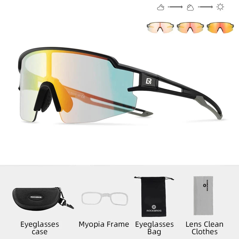 Eco friendlyROCKBROS Cycling Glasses Photochromic Polarized Lens Bike Glasses UV400 Protection Eyewear Sunglasses MTB Road Bicycle Goggles