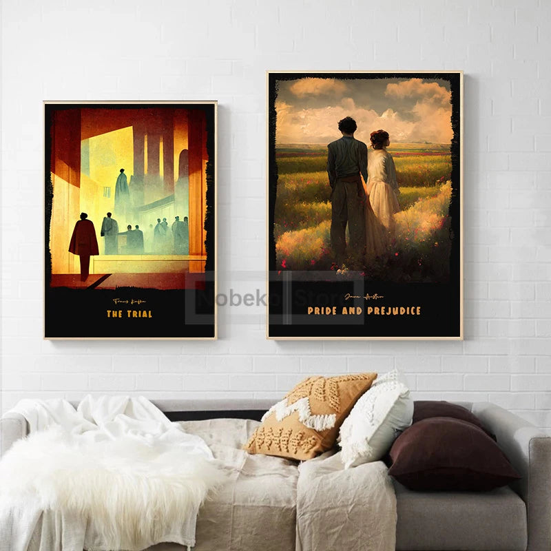 Classics Famous Book Science Historical Fiction Novel Covers Poster and Prints Canvas Painting Wall Art Pictures Home Room Decor