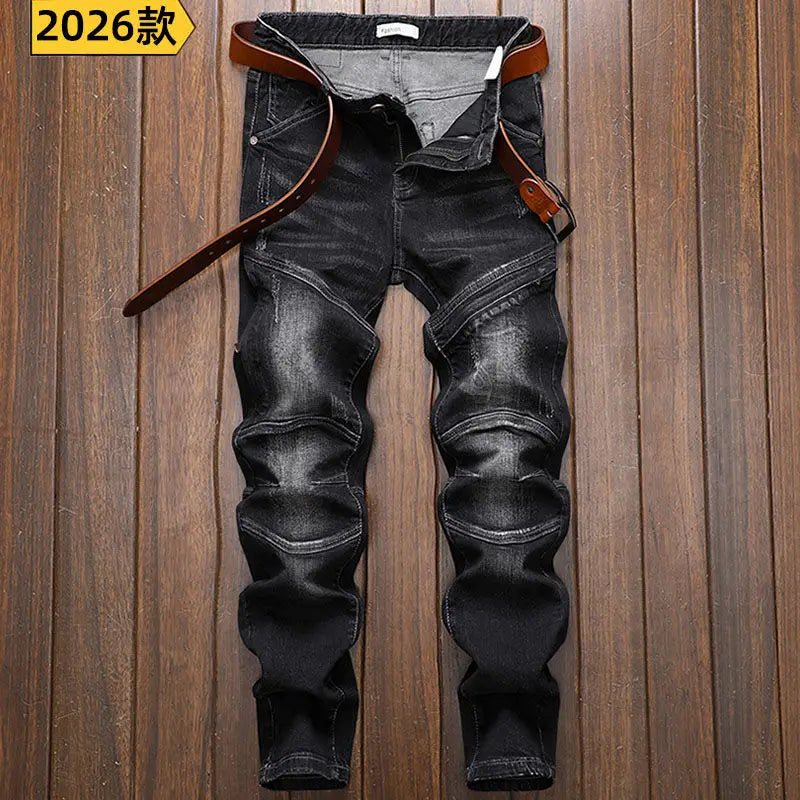 High Quality Denim Jeans Men's 2022 New Men's Wear Retro Straight Motorcycle Biker Designer Cycling Pants Men's Trousers