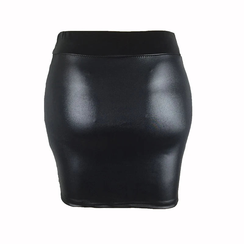 High-waist Tight Hip-hugging Skirt, Sexy Imitation Leather Hottie Skirt