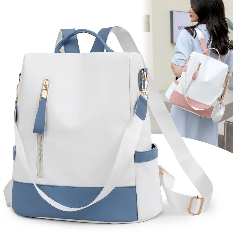 Women Backpack Casual Shoulder Bag Fashion Pretty Nylon Fabric Female Daypack Stylish Elegant Girls Backpack Women Bag Mochila