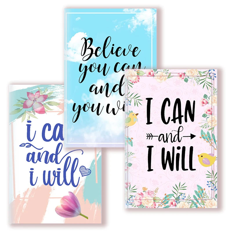 A5 Notebook Note Book Motivational Quote - I Can and I Will - Sketch Writing Blank Journal Success Notepad New Job Graduation