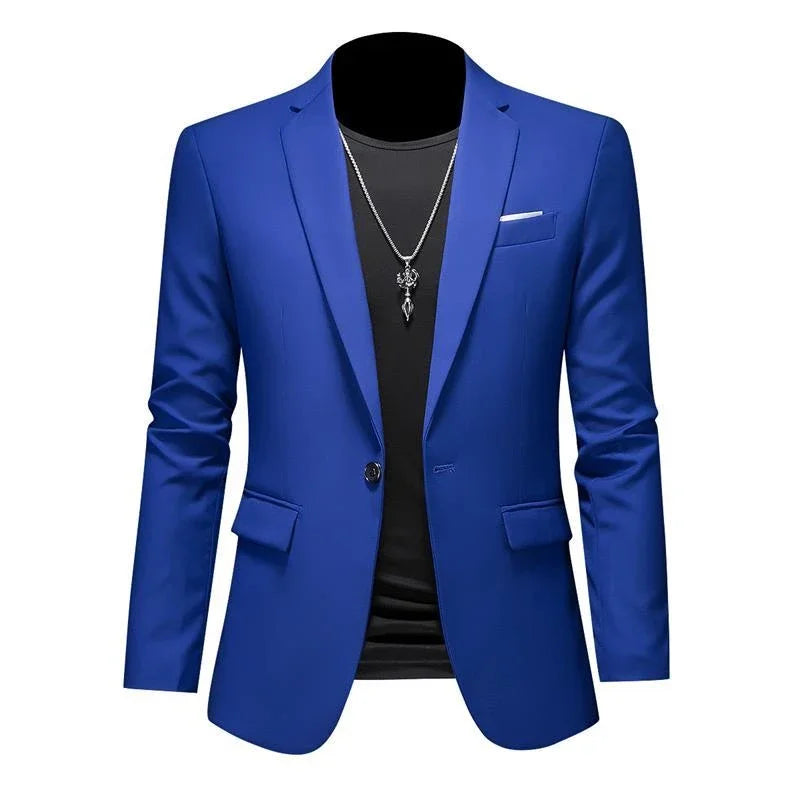 Boutique Fashion Solid Color High-end Brand Casual Business Men's Blazer Groom Wedding Gown Blazers for Men Suit Tops Jacke Coat