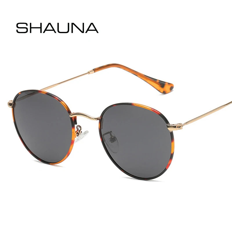 Eco friendlySHAUNA Classic Women Round Polarized Sunglasses Retro Men Ocean Film Glasses UV400