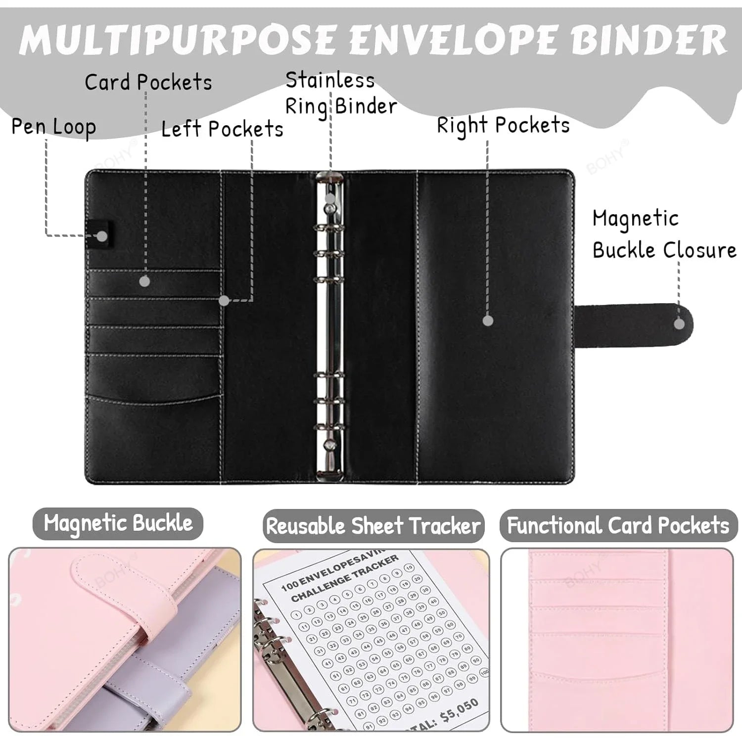 Money Saving Challenge Binder Savings Challenges Book with 100 Envelopes l Save $5050 in Fun & Motivating Way  A5 Envelope Kit