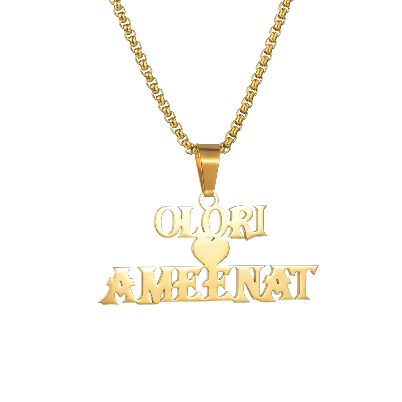 Acheerup New Personalized Custom Names Necklace for Men Women Stainless Steel Detachable Thick Cuban Chain Pendant Jewelry Gift