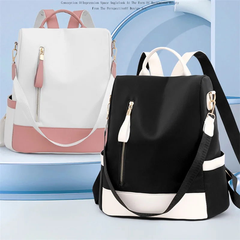 Women Backpack Casual Shoulder Bag Fashion Pretty Nylon Fabric Female Daypack Stylish Elegant Girls Backpack Women Bag Mochila