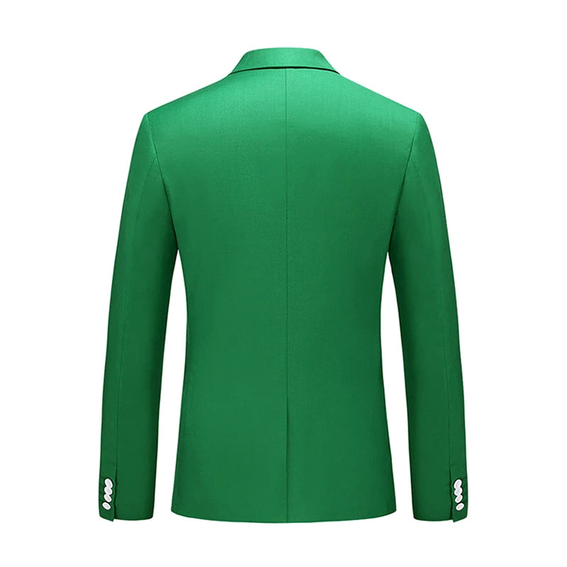 Bright Green Suit Jacket Men's Stylish Slim Blazer Wedding Party Dress Coat Suitable for All Seasons Big Size 5XL 6XL