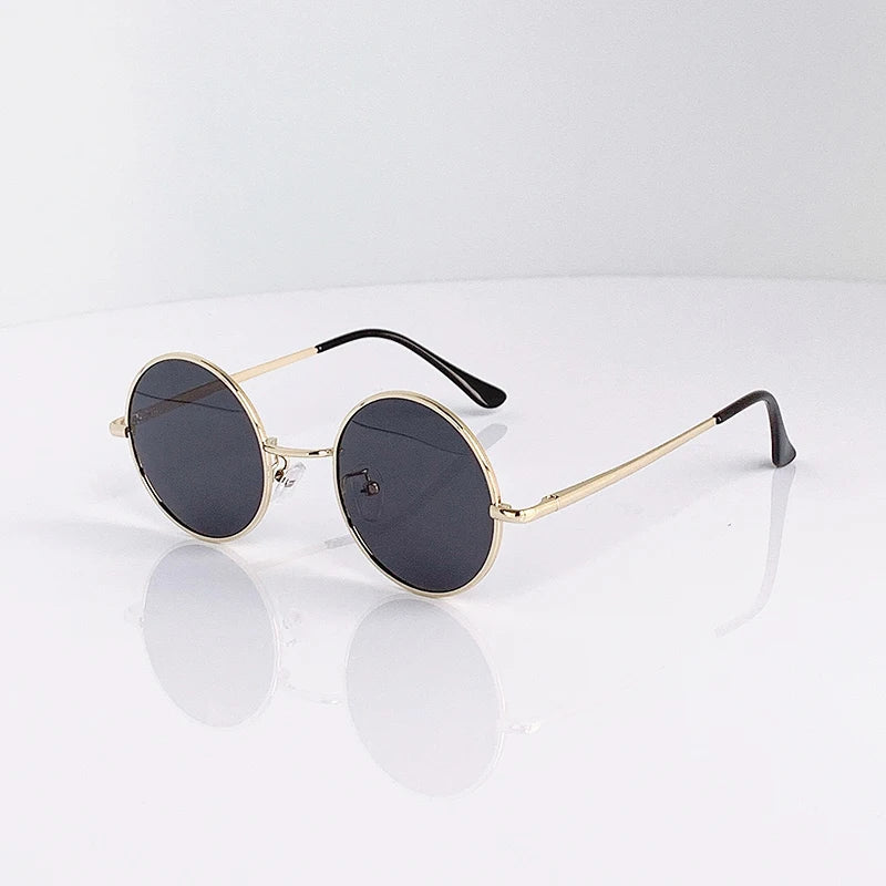 Eco friendlyRetro Vintage Round Polarized Sunglasses Men Brand Designer Sun Glasses Women Alloy Metal Frame Black Lens Eyewear Driving UV400