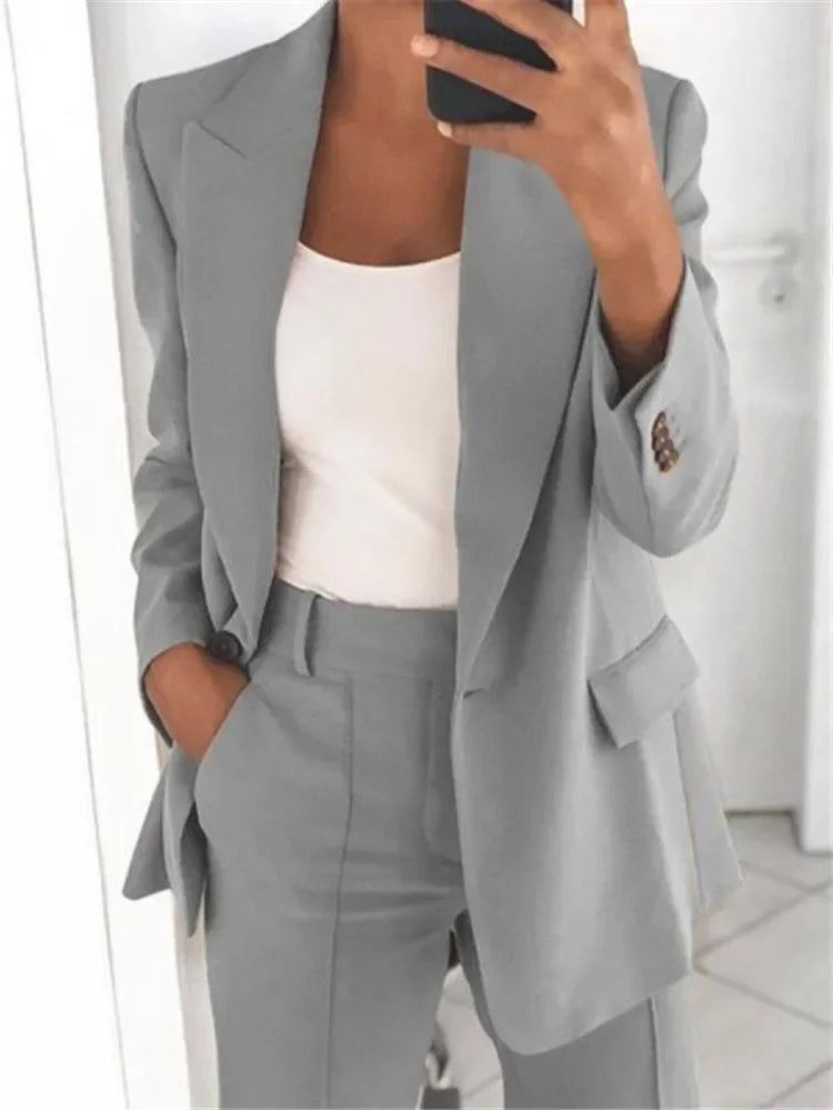 blazer casual long-sleeved top solid color button temperament commuter49408777290063|49408777322831|49408777355599|49408777388367|49408777486671|49408777683279|49408777716047|49408777781583