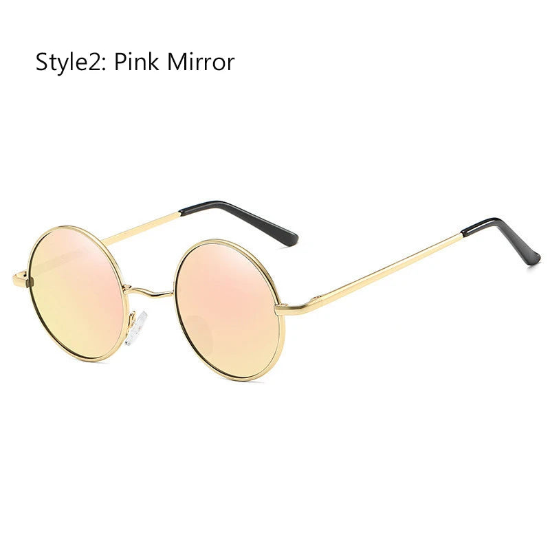 Eco friendlyRetro Vintage Round Polarized Sunglasses Men Brand Designer Sun Glasses Women Alloy Metal Frame Black Lens Eyewear Driving UV400